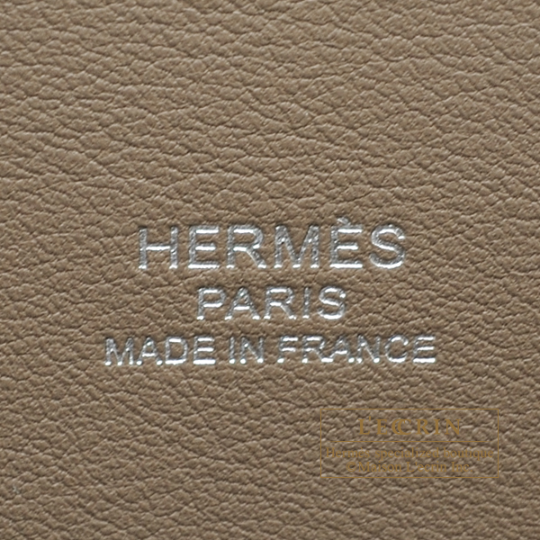 Hermes Bolide bag 1923 30 Etoupe grey Epsom leather Gold hardware