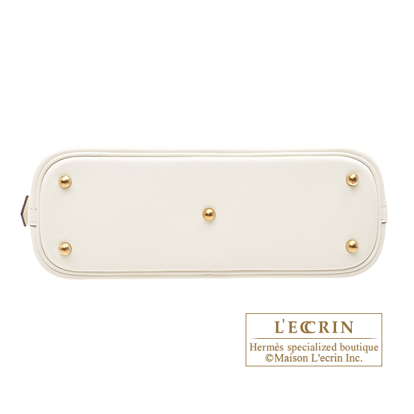 Hermes Bolide bag 1923 mini White Evercolor leather Silver