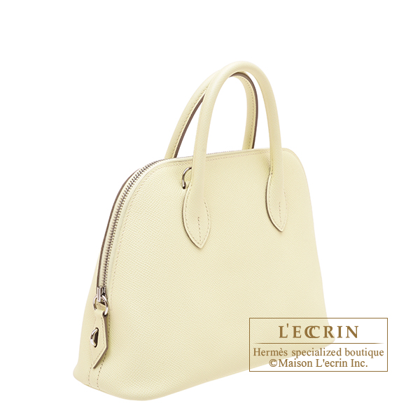 Hermes Bolide bag 1923 Verso 25 Jaune milton/ Craie Epsom leather Silver hardware