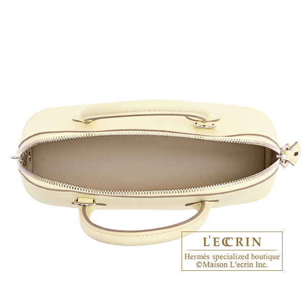 Hermes Bolide bag 1923 Verso 25 Jaune milton/ Craie Epsom leather Silver hardware