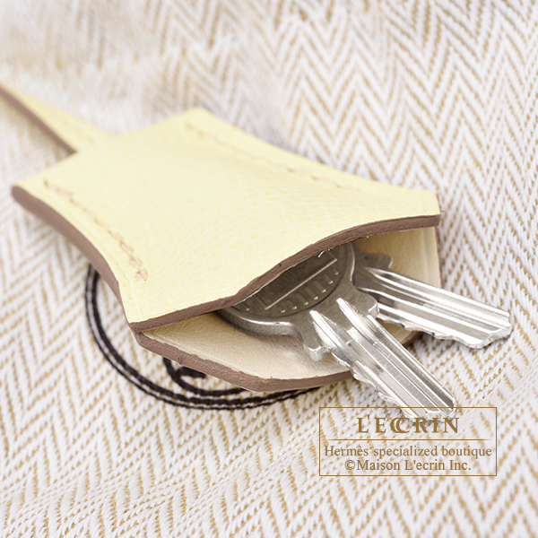 Hermes Bolide bag 1923 Verso 25 Jaune milton/ Craie Epsom leather Silver hardware