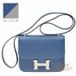 Hermes　Constance mini　Verso　Blue agate/　Gris mouette　Epsom leather　Silver hardware