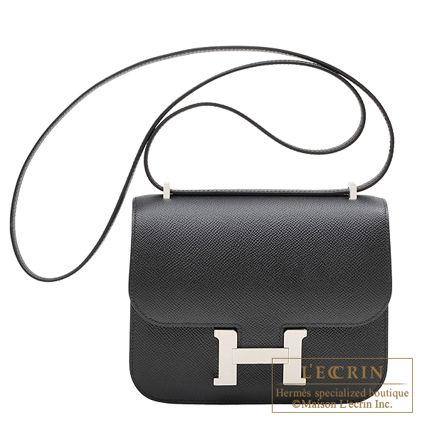 Hermes　Constance mini　Black　Epsom leather　Silver hardware
