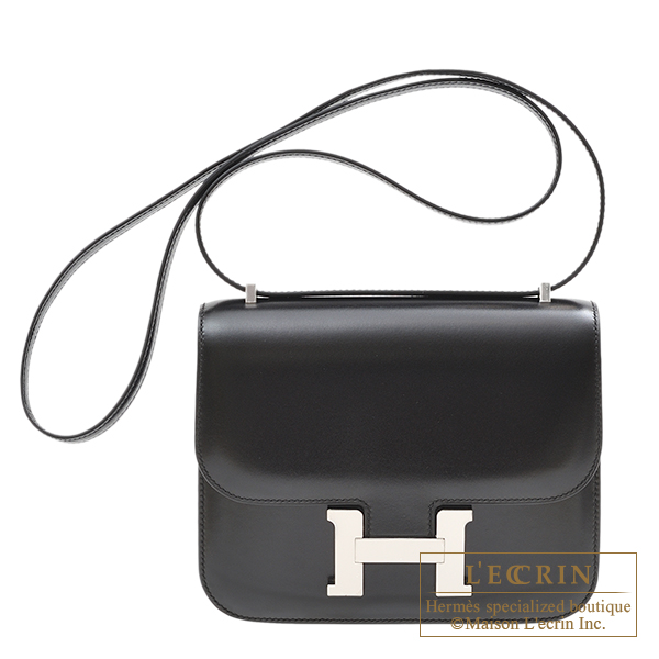 Hermes　Constance mini　Black　Box calf leather　Silver hardware