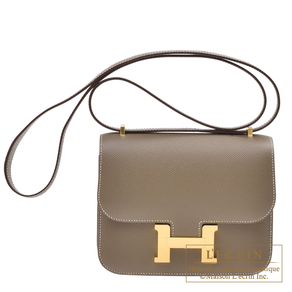 Hermes　Constance mini　Etoupe grey　Epsom leather　Gold hardware