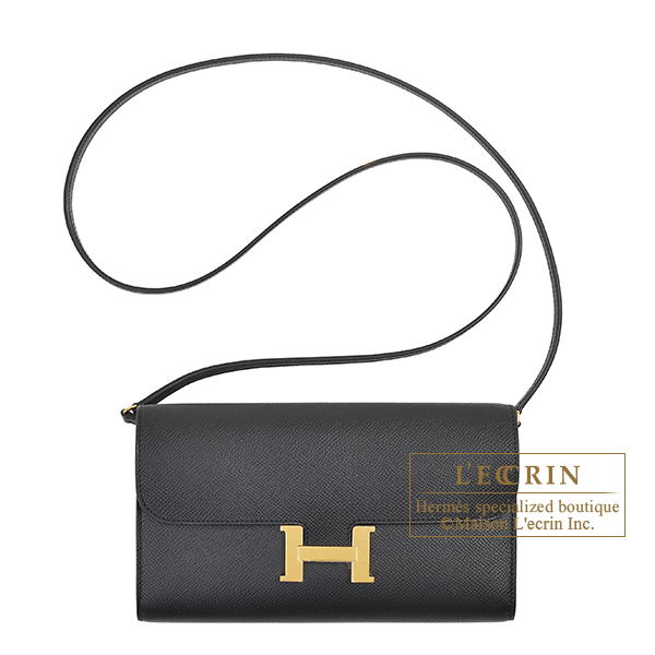 Hermes　Constance Long To Go　Black　Epsom leather　Gold hardware