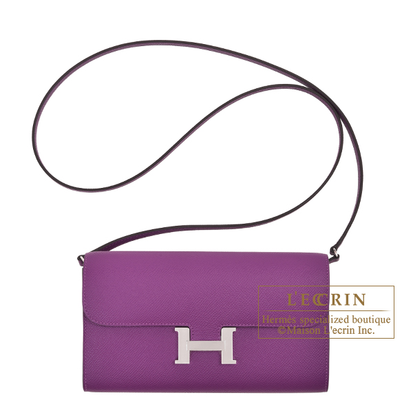 Hermes　Constance Long To Go　Anemone　Epsom leather　Silver hardware