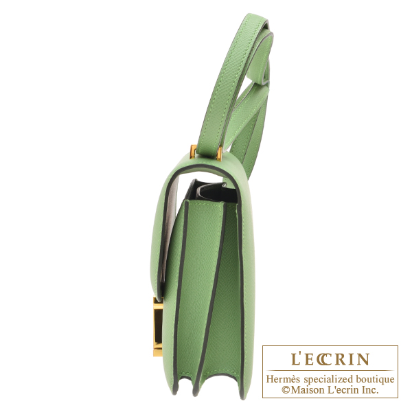 Hermes Constance mini Vert criquet Epsom leather Silver hardware
