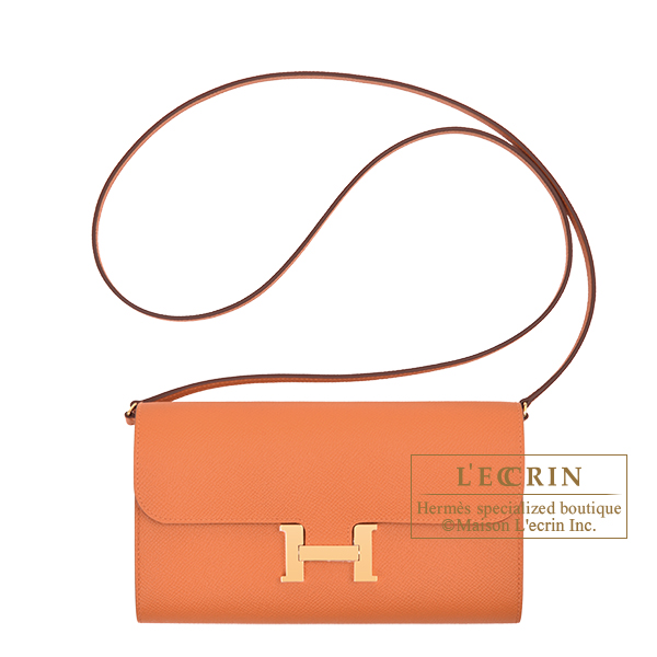 Hermes　Constance Long To Go　Orange　Epsom leather　Gold hardware