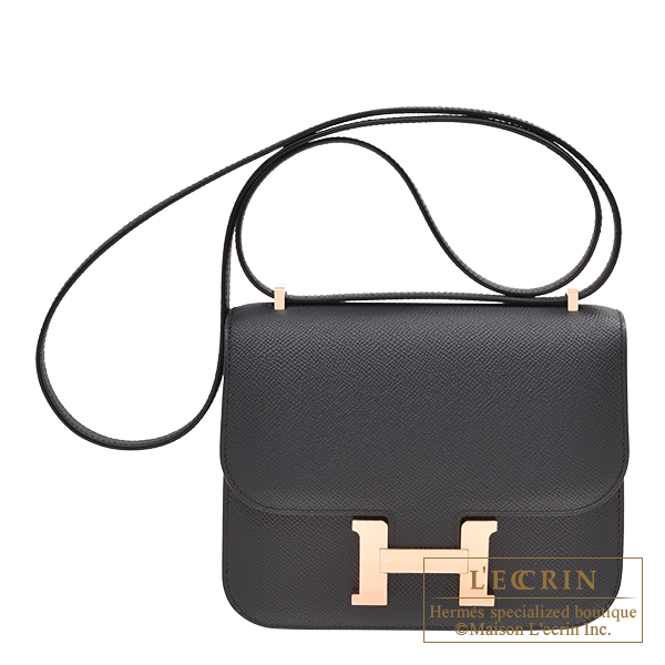 Hermes Constance mini Mirror Black Epsom leather Silver hardware