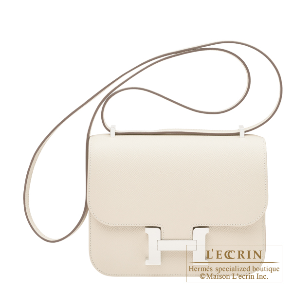 Hermes　Constance mini　Mirror　Craie　Epsom leather　Silver hardware