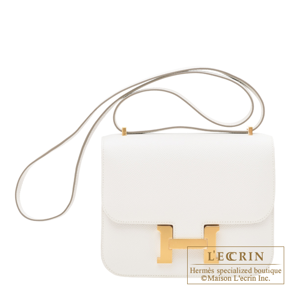 Hermes　Constance mini　Mirror　Gris pale　Epsom leather　Gold hardware