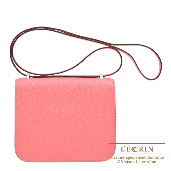 Hermes Constance mini Mirror Rose azalee Epsom leather Silver hardware