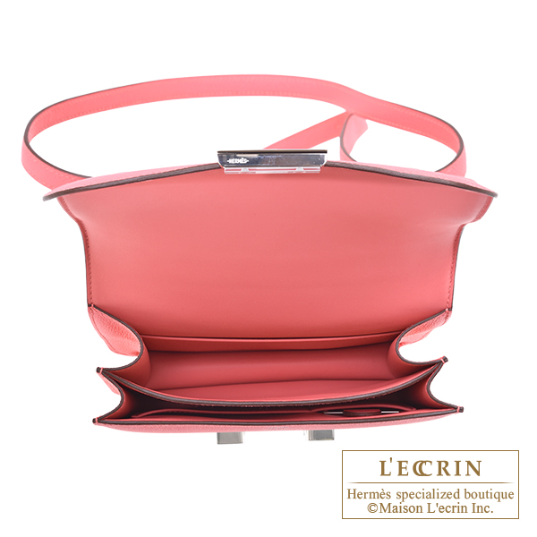 Hermes Constance mini Mirror Rose azalee Epsom leather Silver hardware