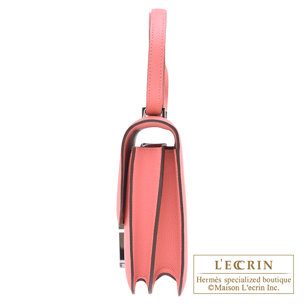 Hermes Constance mini Mirror Rose azalee Epsom leather Silver hardware