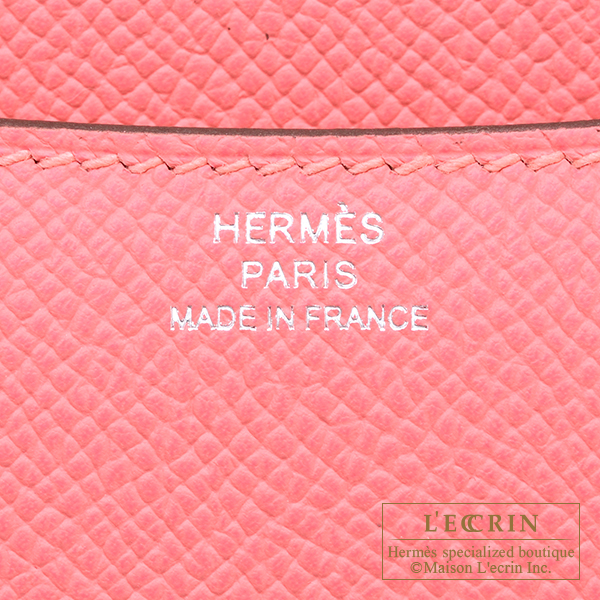 Hermes Constance mini Mirror Rose azalee Epsom leather Silver hardware