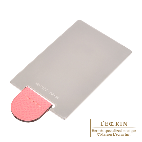 Hermes Constance mini Mirror Rose azalee Epsom leather Silver hardware