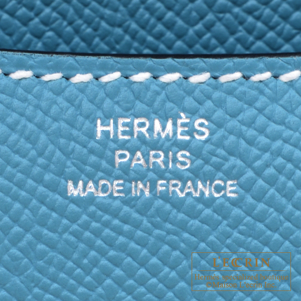Hermes Constance mini Mirror New blue jean Epsom leather Silver hardware