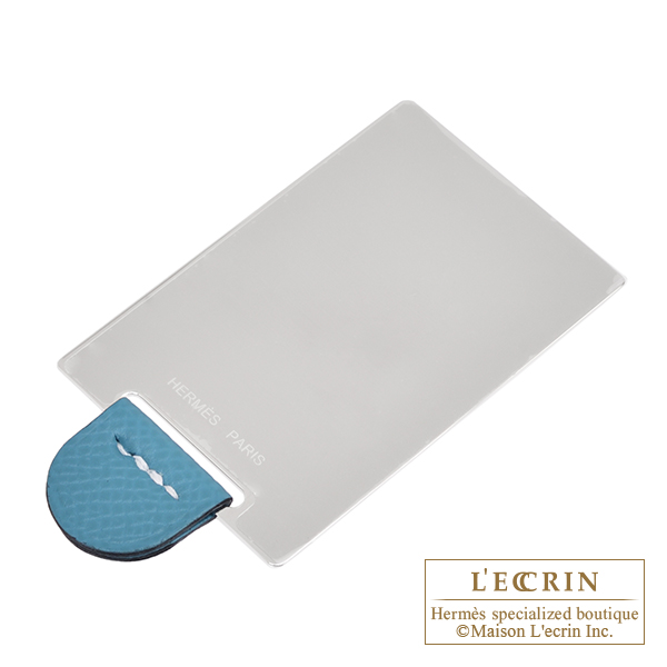 Hermes Constance mini Mirror New blue jean Epsom leather Silver hardware