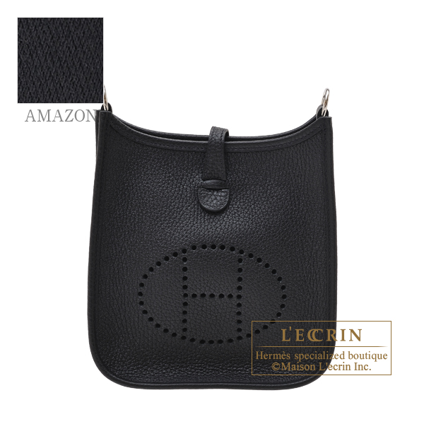 Hermes　Evelyne Amazon bag TPM　Black　Clemence leather　Silver hardware