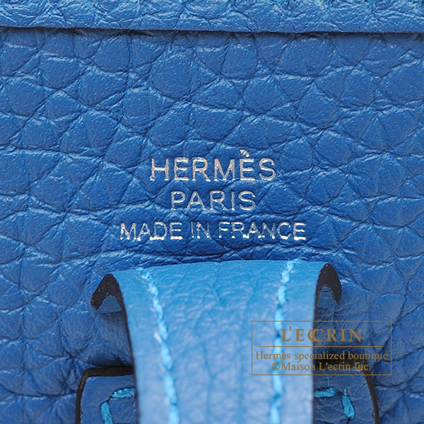 Hermes　Evelyne Amazon bag TPM　Mykonos/　White　Clemence leather　Silver hardware