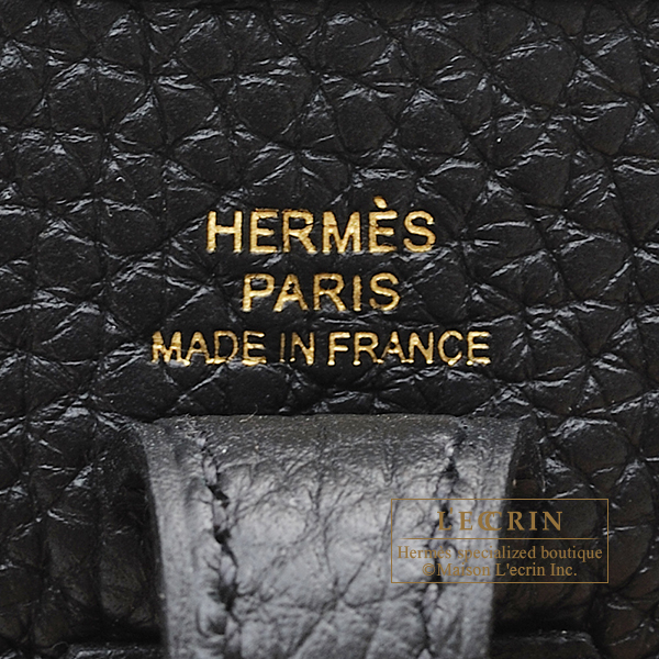 Hermes Evelyne  bag TPM Black Clemence leather Gold hardware