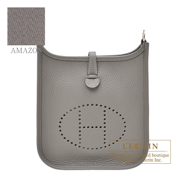 Hermes　Evelyne Amazon bag TPM　Gris meyer　Clemence leather　Silver hardware