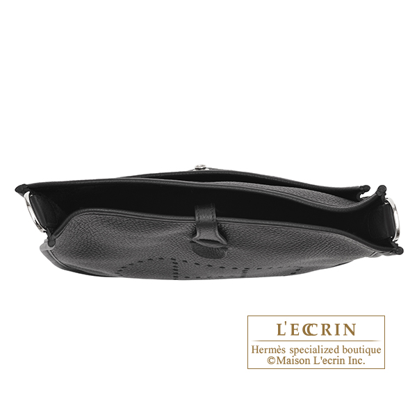 Hermes Evelyne 3 bag PM Black Clemence leather Silver hardware