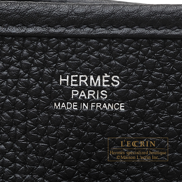 Hermes　Evelyne 3 bag PM　Black　Clemence leather　Silver hardware