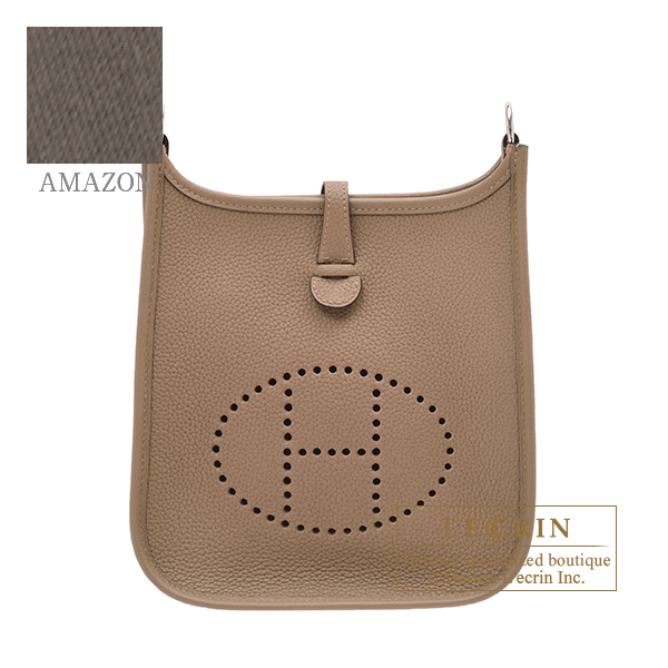 Hermes　Evelyne Amazon bag TPM　Beige de weimar/Etain　Maurice leather　Silver hardware