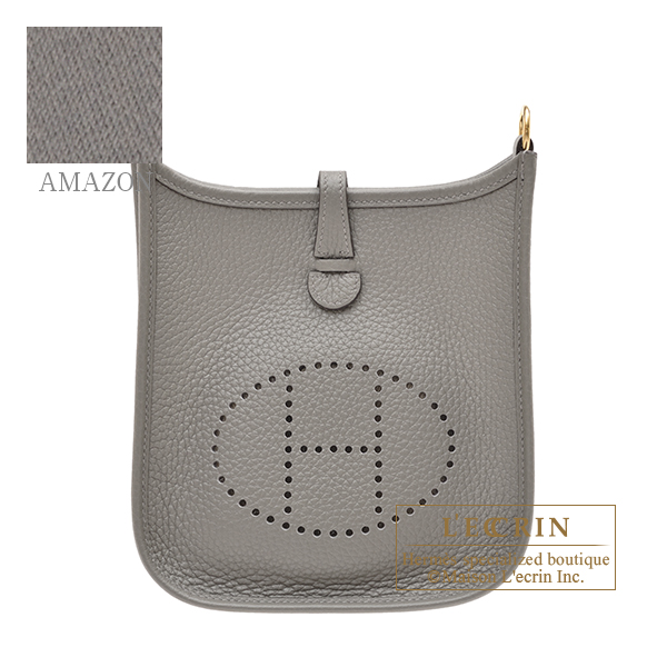 Hermes　Evelyne Amazon bag TPM　Gris meyer　Clemence leather　Gold hardware