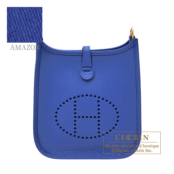 Hermes　Evelyne Amazon bag TPM　Blue royal　Clemence leather　Gold hardware