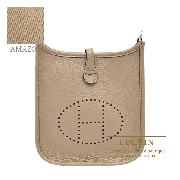 Hermes　Evelyne Amazon bag TPM　Beige marfa　Clemence leather　Silver hardware