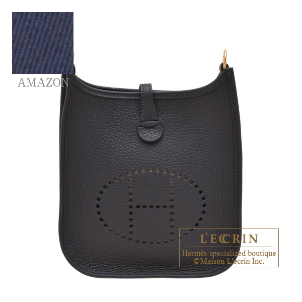 Hermes　Evelyne Amazon bag TPM　Caban/Blue saphir　Clemence leather　Gold hardware　Bandouliere 111cm