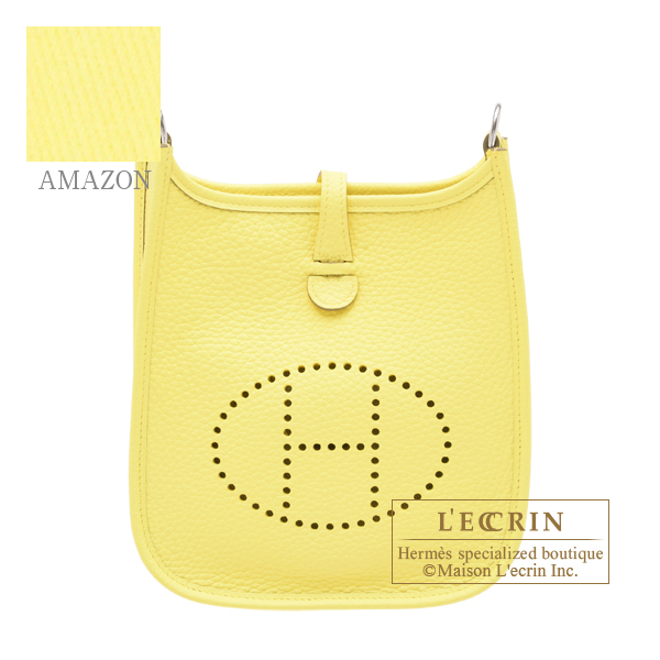 Hermes　Evelyne Amazon bag TPM　Limoncello　Clemence leather　Silver hardware