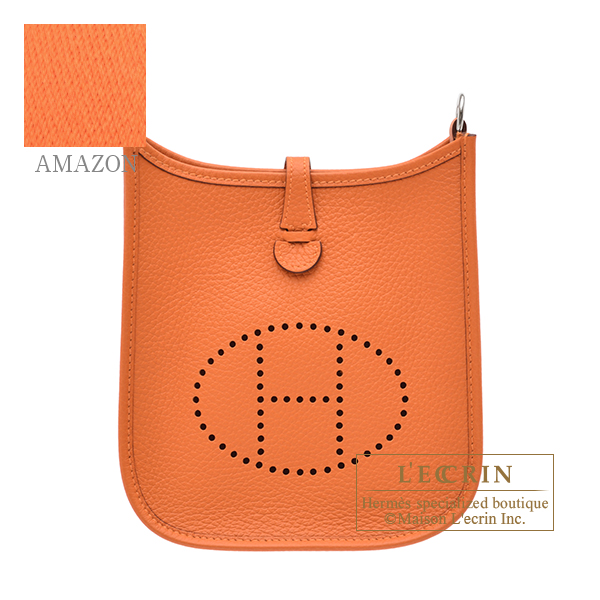 Hermes　Evelyne Amazon bag TPM　Orange　Clemence leather　Silver hardware