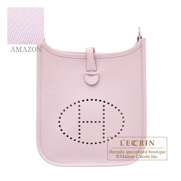 Hermes　Evelyne Amazon bag TPM　Mauve pale　Clemence leather　Silver hardware　Bandouliere 85cm