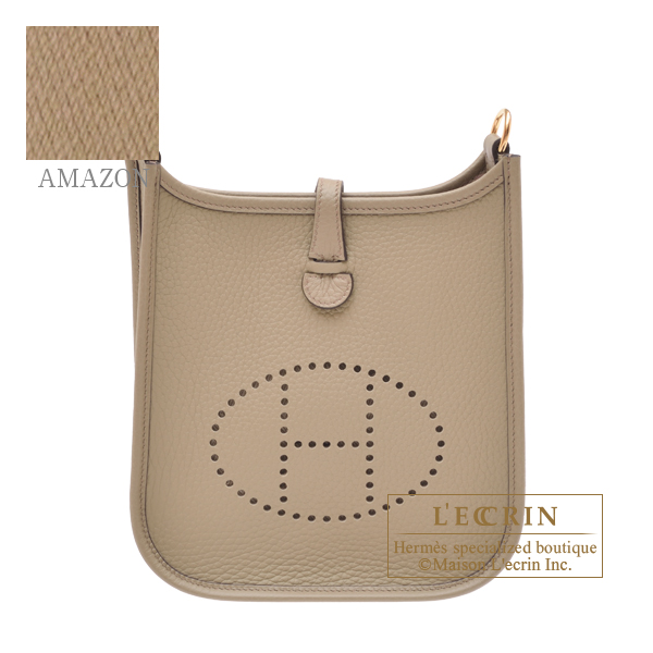 Hermes　Evelyne Amazon bag TPM　Beige marfa　Clemence leather　Gold hardware