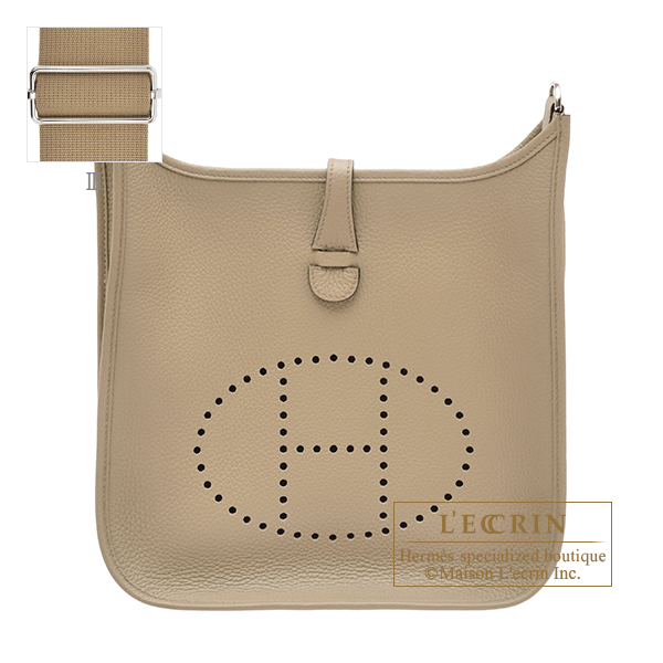 Hermes Evelyne 3 bag PM Beige marfa Clemence leather Silver hardware