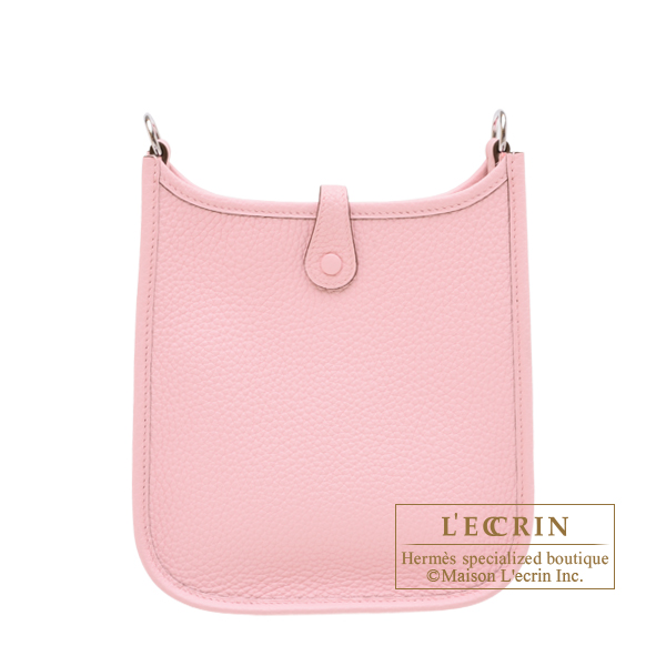 Hermes Evelyne Amazon bag TPM Rose sakura Clemence leather Silver hardware Bandouliere 85cm
