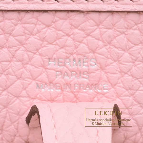 Hermes Evelyne Amazon bag TPM Rose sakura Clemence leather Silver hardware Bandouliere 85cm