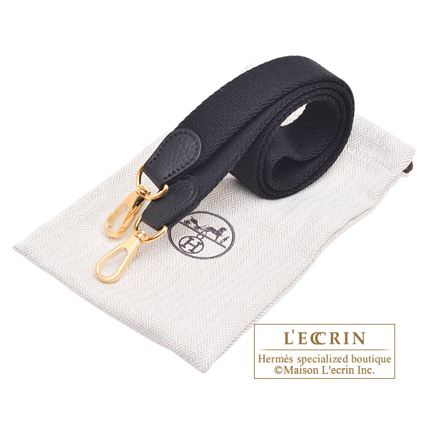 Hermes Evelyne Amazon bag TPM Black Clemence leather Gold hardware Bandouliere 85cm