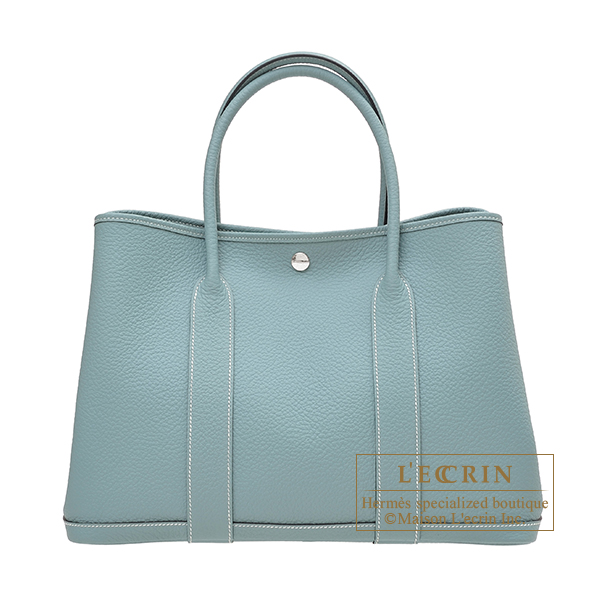 Hermes　Garden Party bag 36/PM　Ciel　Country leather　Silver hardware