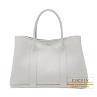 Hermes　Garden Party bag 36/PM　Pearl grey　Fjord leather　Silver hardware
