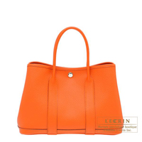 Hermes　Garden Party bag 30/TPM　Feu　Country leather　Silver hardware