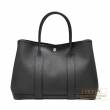Hermes　Garden Party bag 36/PM　Black　Country leather　Silver hardware