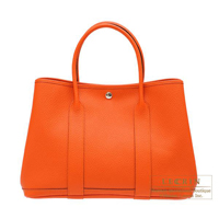Hermes　Garden Party bag 36/PM　Feu　Country leather　Silver hardware
