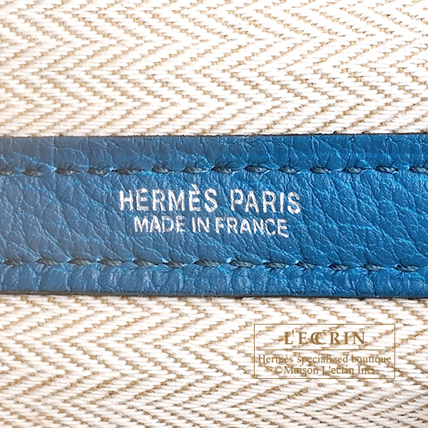 Hermes Garden Party bag TPM Cobalt Negonda leather Silver hardware