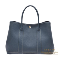 Hermes　Garden Party bag 36/PM　Quadrige　Blue de presse　Negonda leather　Silver hardware