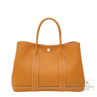 Hermes　Garden Party bag 30/TPM　Toffee　Country leather　Silver hardware